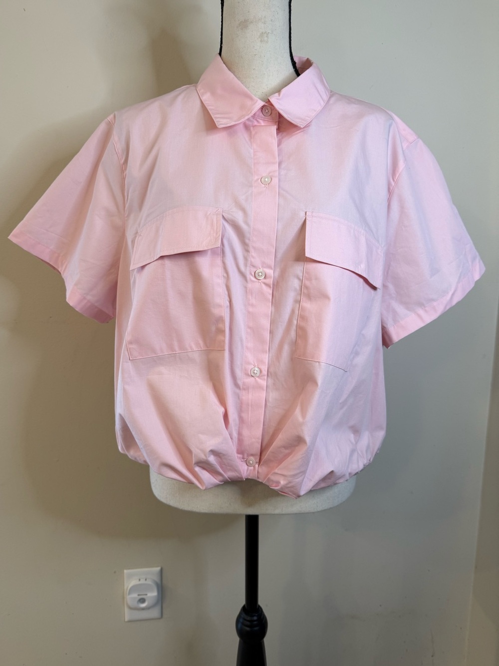 Banana Republic Factory preppy pink crop top plus XXL.